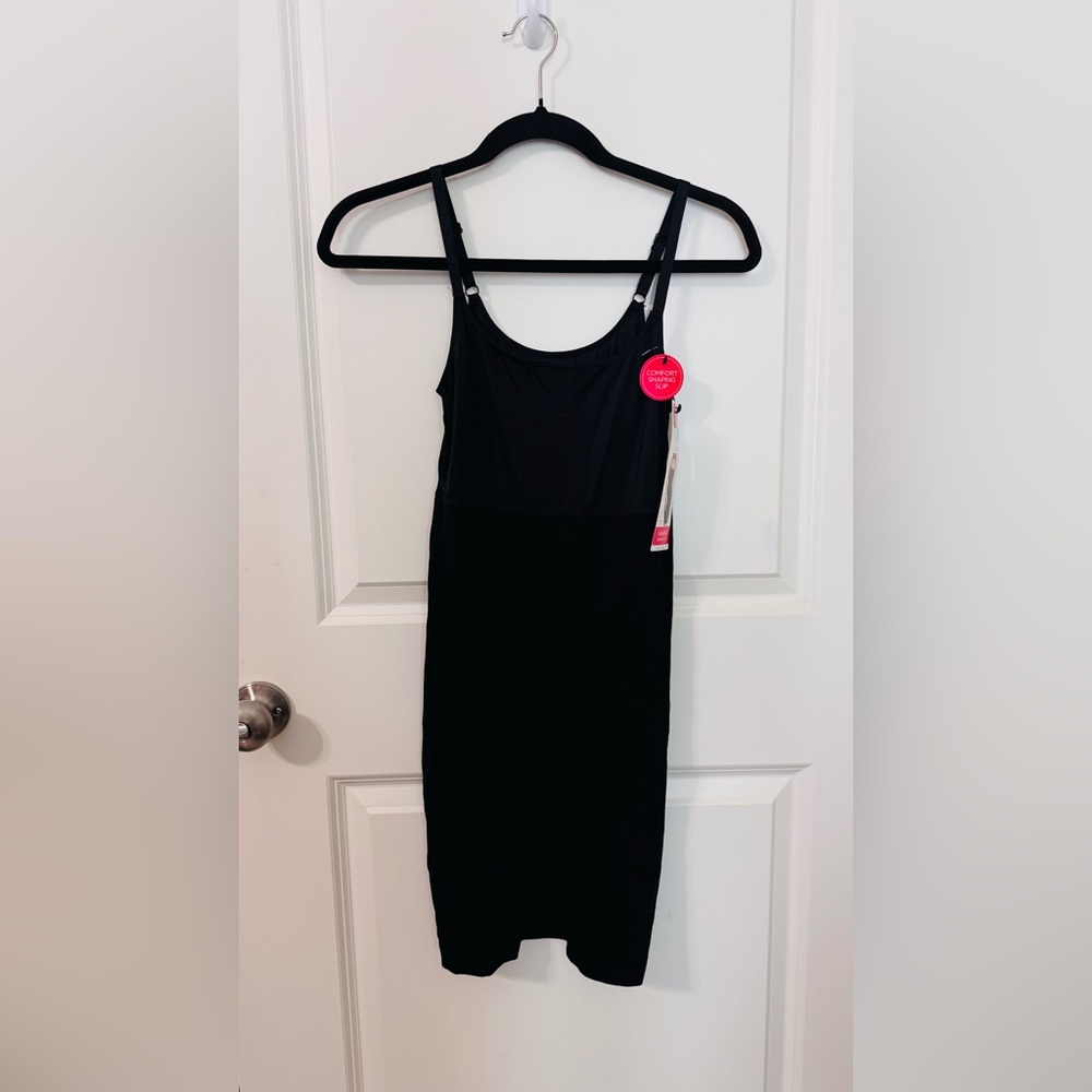 Black Sleeveless shaping slip Dress